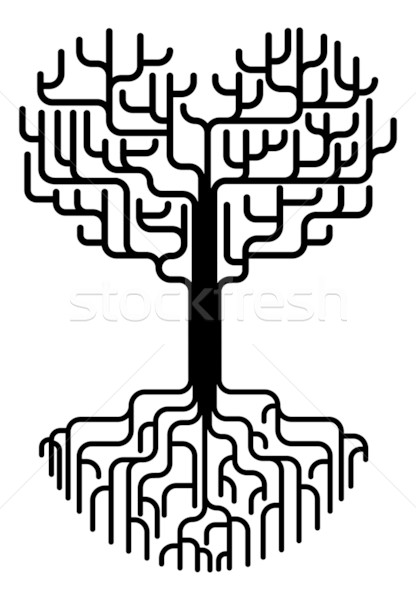416x600 Abstract Heart Tree Silhouette Vector Illustration Christos