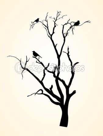 338x448 Creative Abstract Decor Design Of Vector Tree Silhouettes Vector