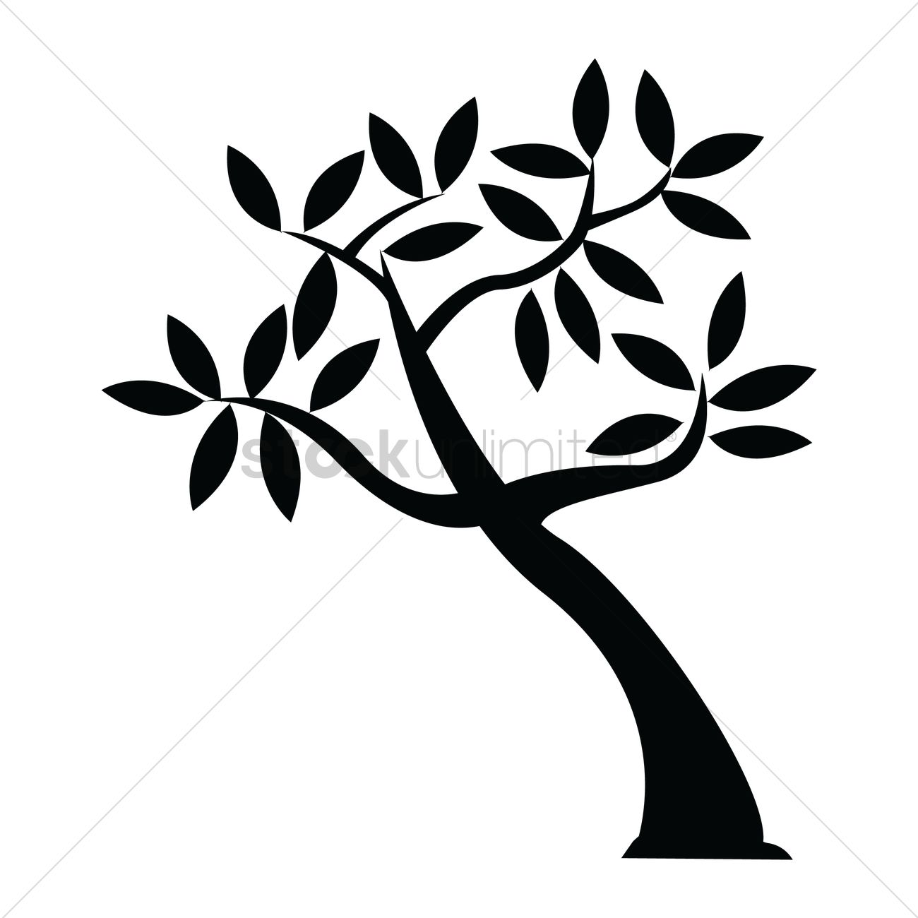 1300x1300 Silhouette Of Tree Vector Image