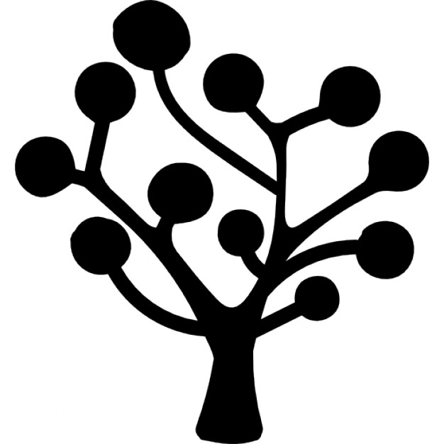 626x626 Tree Silhouette Of Circular Leaves Icons Free Download