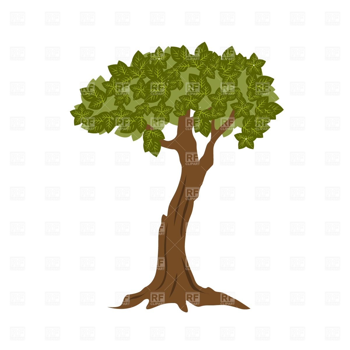 1200x1200 Hand Drawn Silhouette Tangled Tree With Roots Royalty Free Vector