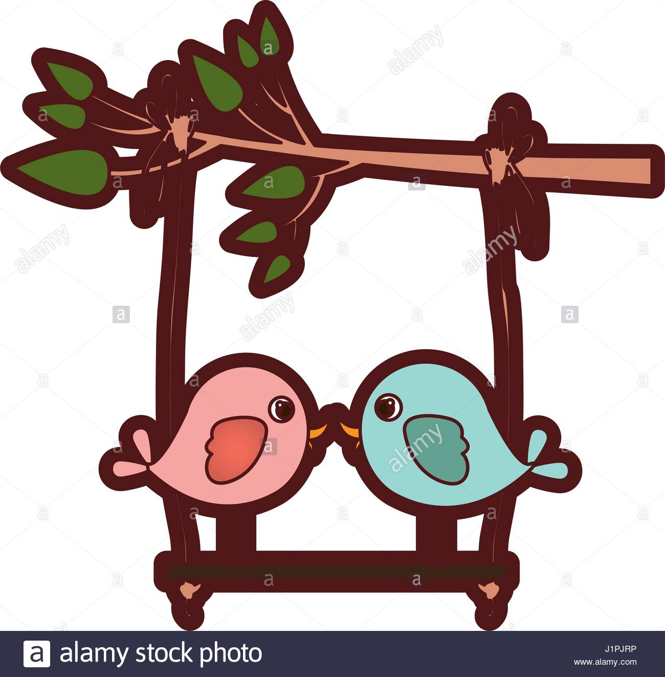 1300x1322 Colorful Thick Silhouette Tree Branch With Swing And Couple