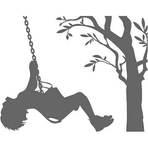 600x600 Children On Swings Wall Sticker