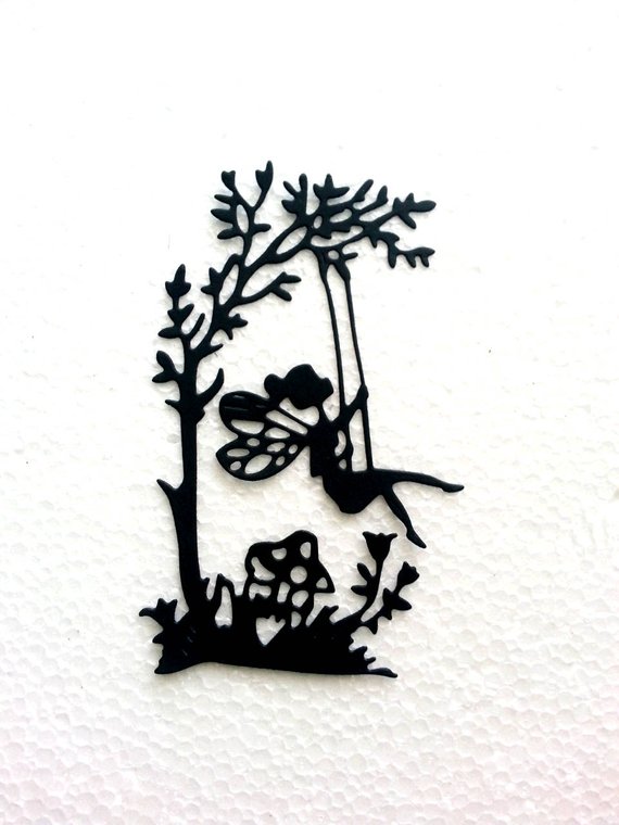 570x760 Fairy Silhouette On Swing Paper Die Cut. Scrapbook,card Making