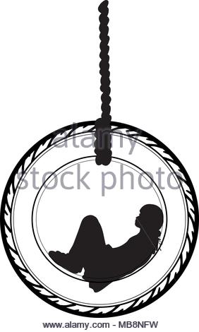 282x470 Silhouette Of A Happy Young Teenager Swinging On A Swing Above