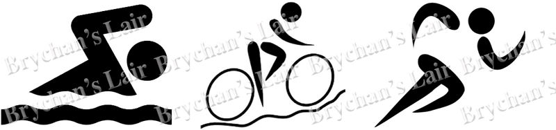 800x188 Triathlon Silhouette Bampw Usa Made Novelty Craft Grosgrain Ribbon