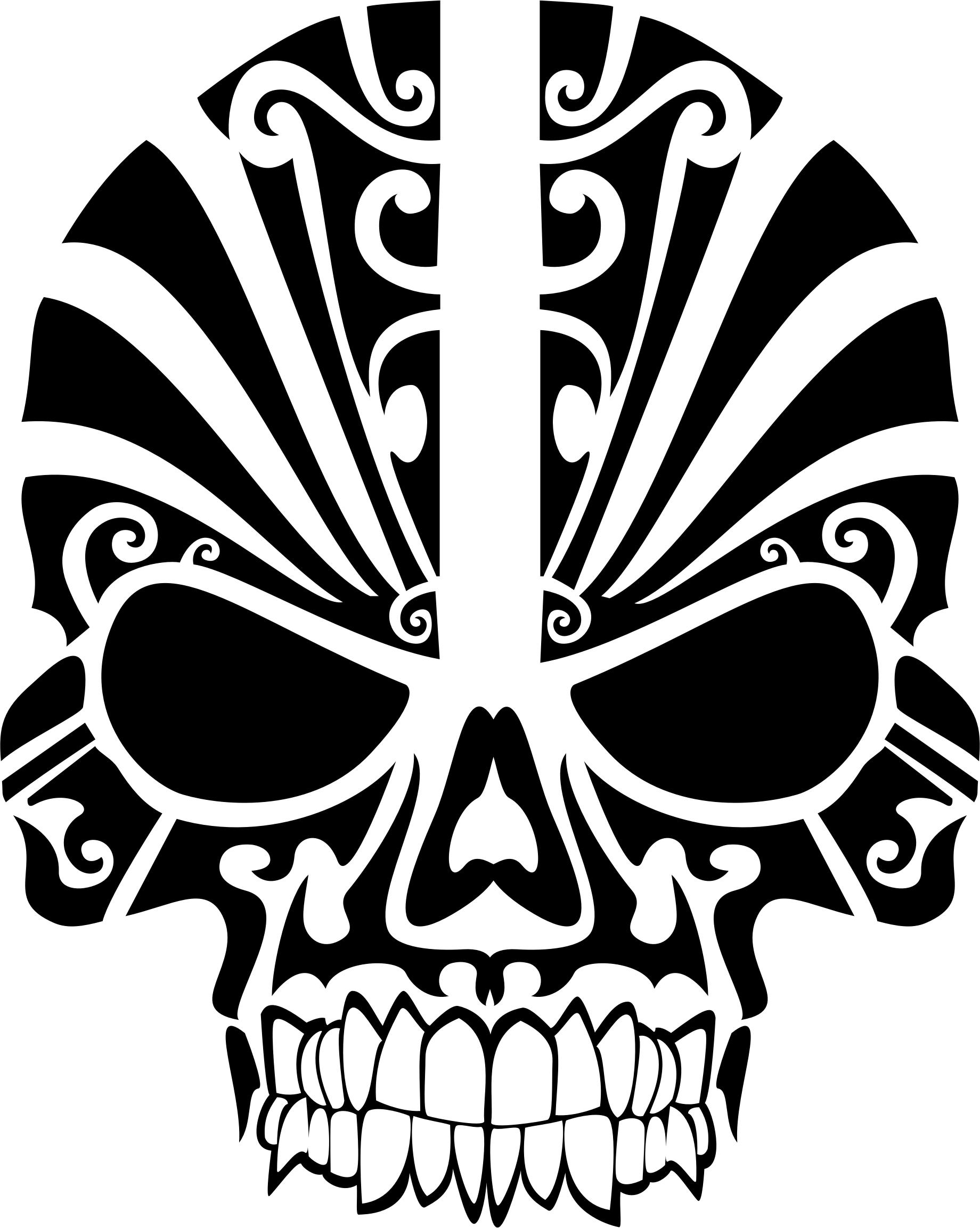 1840x2306 Tribal Skull Silhouette 2 Icons Png