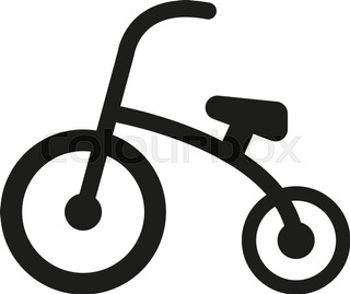 320x269 Silhouette Of A Tricycle Male On White Background. Stock Vector