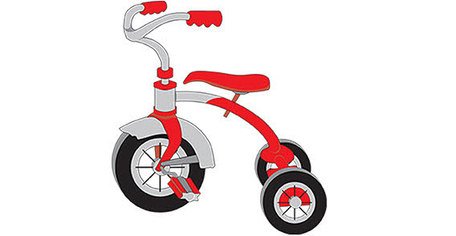 456x236 Tricycle, Clipart