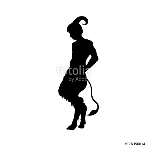 500x500 Satyr Faun Silhouette Ancient Mythology Fantasy Stock Image