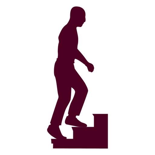 512x512 Man Climbing Stairs Sequence Silhouette In Red