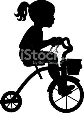 284x380 Silhouette Of Girl Riding A Tricycle. Silhouettes, Cricut