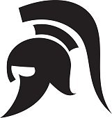 161x170 Spartan Trojan Mascot With Spear And Shield Vector Illustration