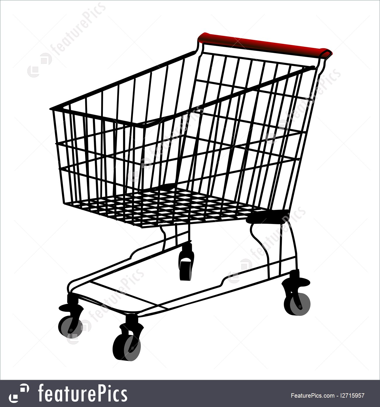 1300x1392 Illustration Of Shopping Trolley Silhouette