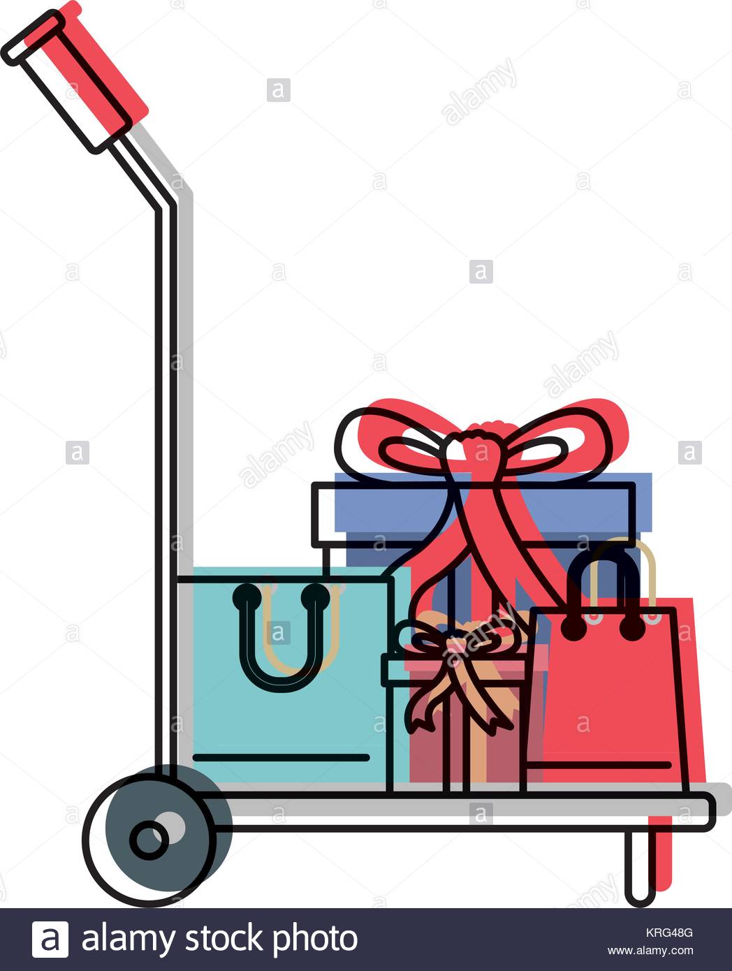 1048x1390 Silhouette Transport Trolley Boxes Vector Stock Photos