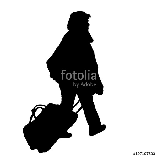 500x500 Woman Silhouette With Trolley Stock Image And Royalty Free Vector