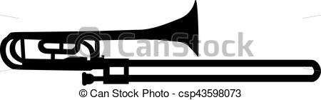 450x140 Trombone Silhouette Vectors Illustration