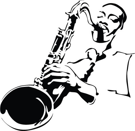 471x460 And White Clipart Man Playing Trombone Art Work