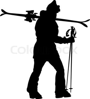 290x320 Collection Of Silhouettes Of Skiers Stock Vector Colourbox