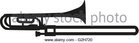 450x140 Trombone Silhouette Stock Vector Art Amp Illustration, Vector Image