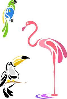 236x347 Stylized Tropical Birds