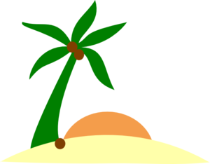 300x234 Sunset Island Clipart Image Silhouette Of Palm Trees On A Tropical