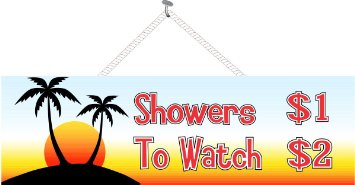 355x185 Buy Tropical Island Shower Price List Funny Sign With Beach Sunset