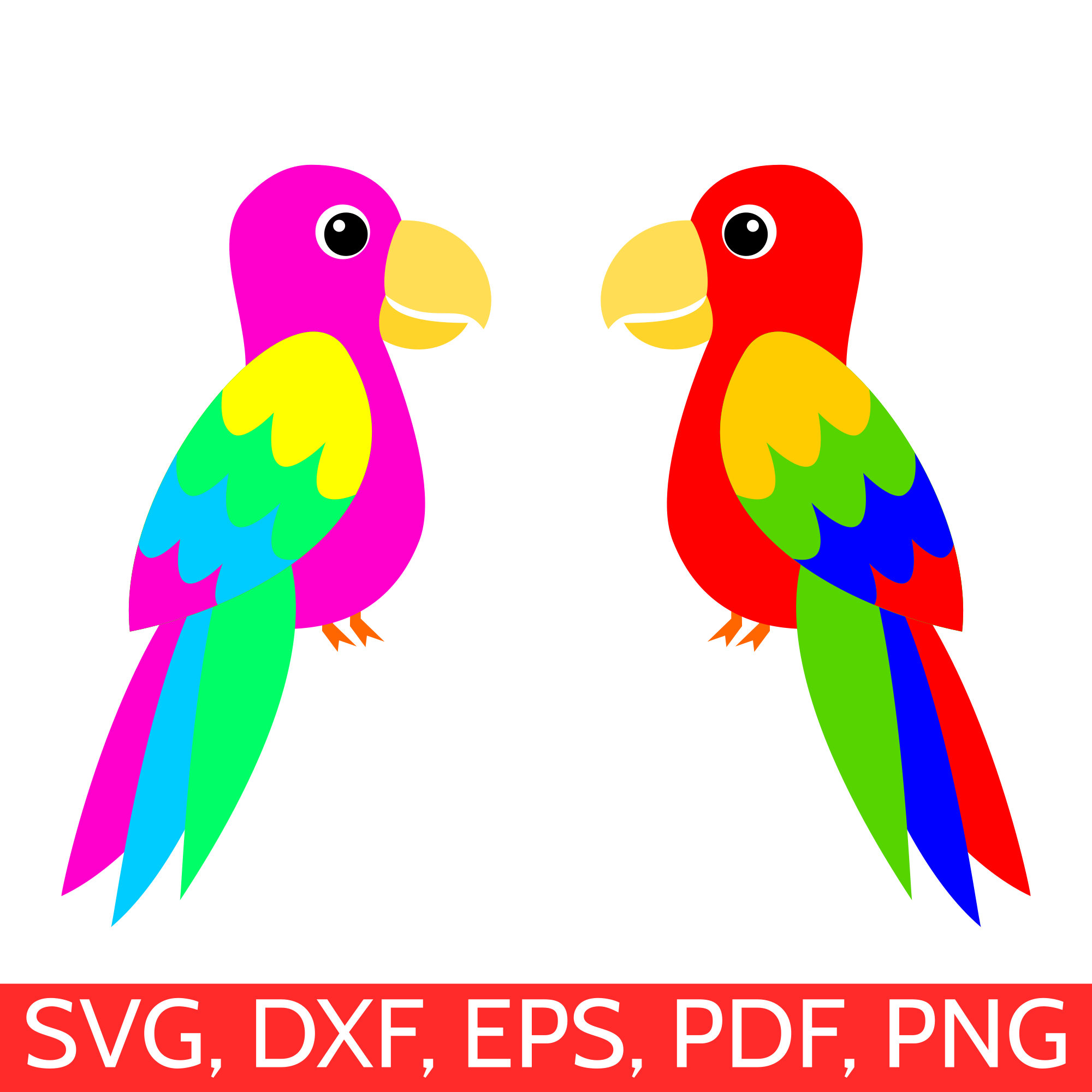 2000x2000 Parrots Svg Files For Cricut And Silhouette, Tropical Parrot Svg