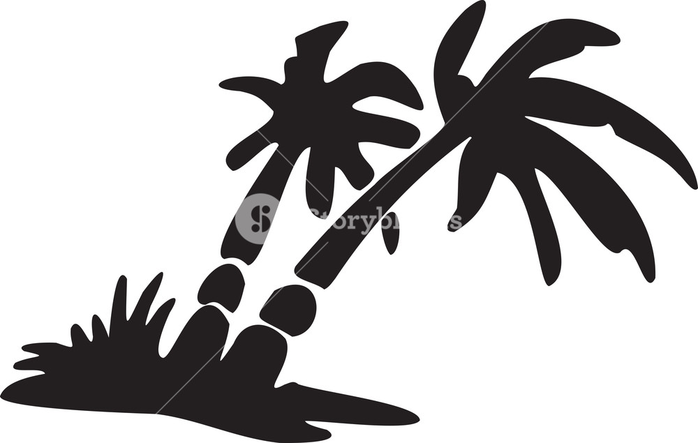1000x635 Illustration Of Tropical Beach Scene. Royalty Free Stock Image