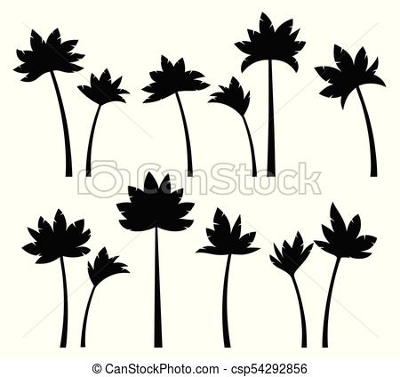 450x424 Set Tropical Palm Trees Set Tropical Palm Trees, Black