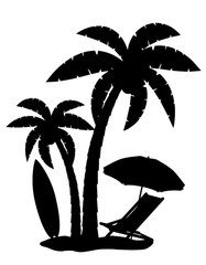 187x240 Palm Tropical Tree Set Icons Black Silhouette Vector Illustratio