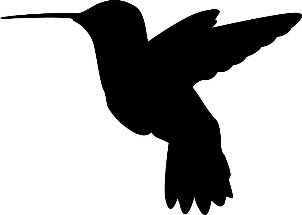 969x690 Hummingbird Silhouette Wall Decal