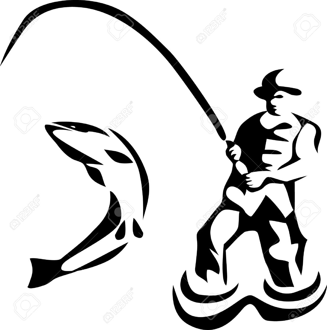 1287x1300 Trout Clipart Black And White