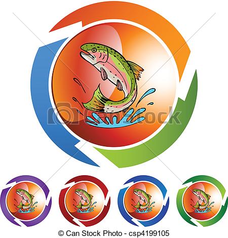 450x470 Trout Clipart Vector