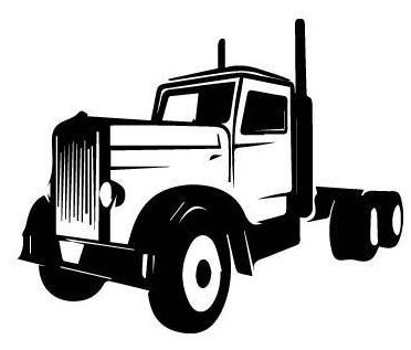 372x317 Semi Truck Tractor Trailer Outline Laptop Cup Decal Svg Digital