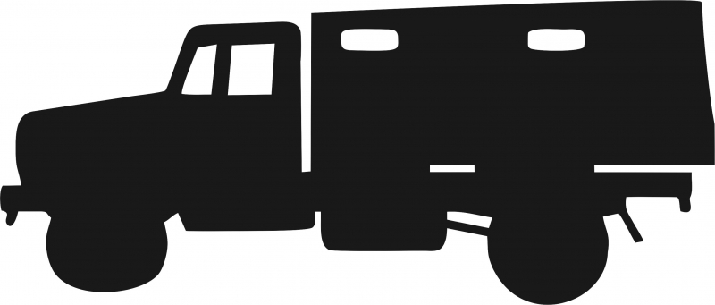 800x341 Military Truck Silhouette Laser Cut Appliques