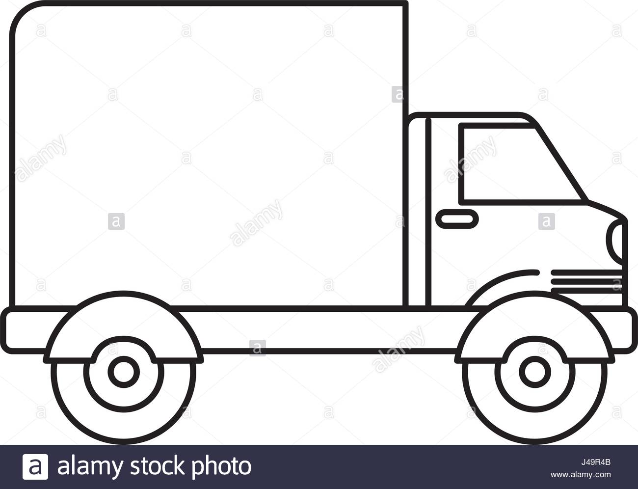 1300x996 Black Silhouette Of Truck With Wagon Stock Vector Art