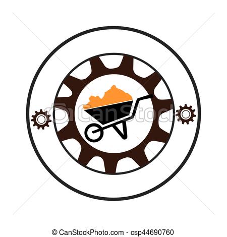 450x470 Circular Shape With Gear With Silhouette Cartor Truck For Clip
