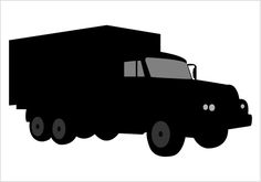 236x165 Eighteen (18) Wheeler Truck Silhouette Vector Silhouette Graphics