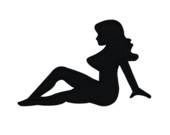 340x270 Pin Up Girl Black Silhouette Illustration Clipart, Instant