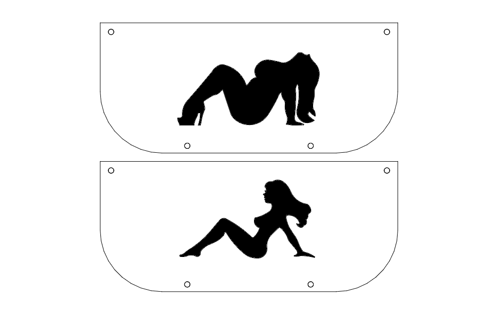 1002x633 Trucker Mud Flap Ladies Dxf File Free Download