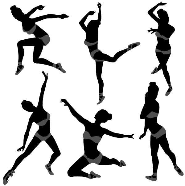 600x605 Vector Dancing Girl Silhouettes Illustrator Download Free Vector