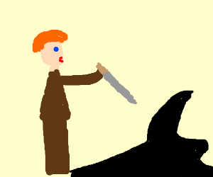 300x250 Trump Murdering His Shadow (Drawing By Dunemaire)