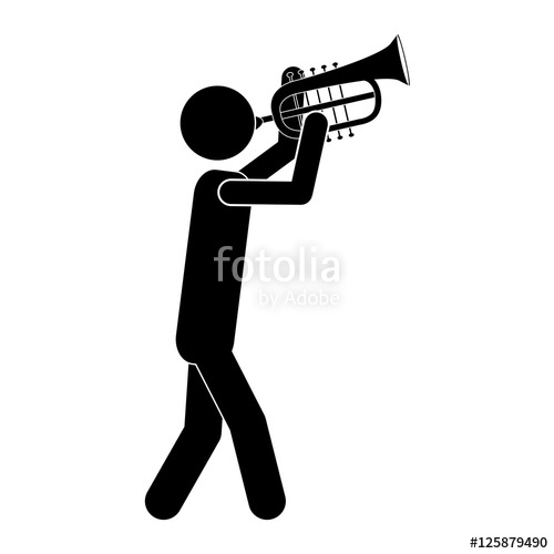 500x500 Trumpet Player Silhouette Vector