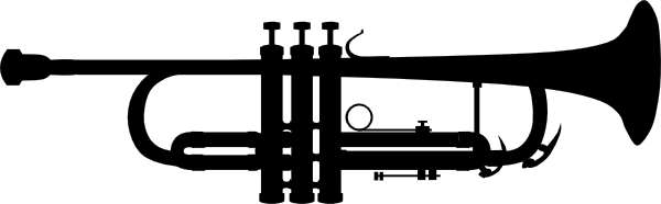 600x186 Trumpet Silhouette Clip Art Free Vector 4vector