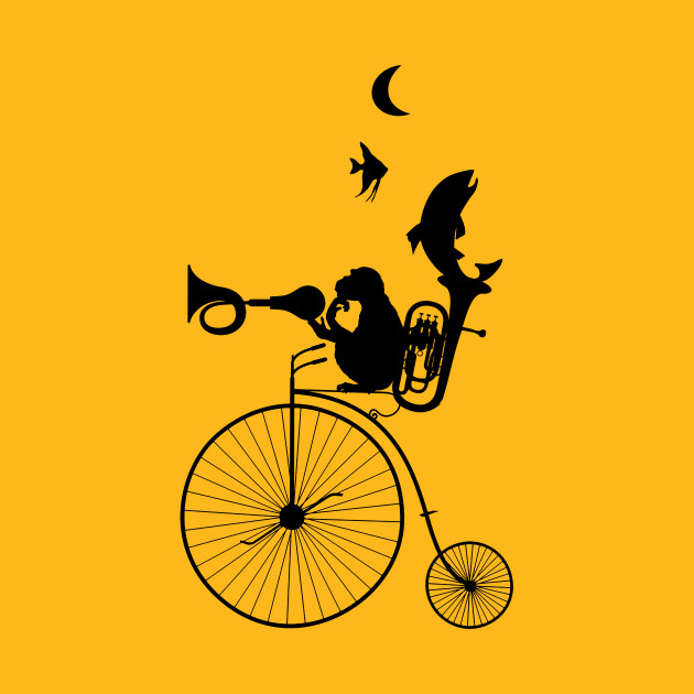 630x630 Monkey Bicycle Bike Fish Horn Horn Tuba Saxophone Moon