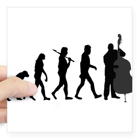 460x460 Double Bass Player Square Stickers