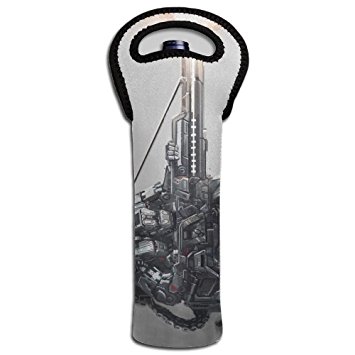 355x355 Art Osama Robot Giant Guns Silhouette Girl Red Wine Bottle Tote