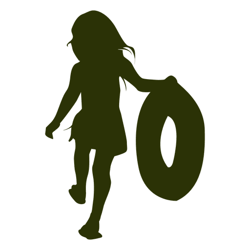 512x512 Girl Holding Tube Silhouette