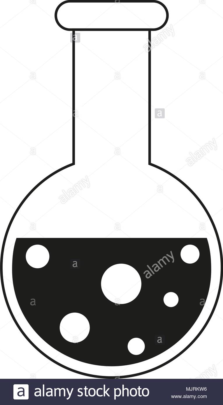 765x1390 Black And White Science Test Tube Silhouette. Education Theme